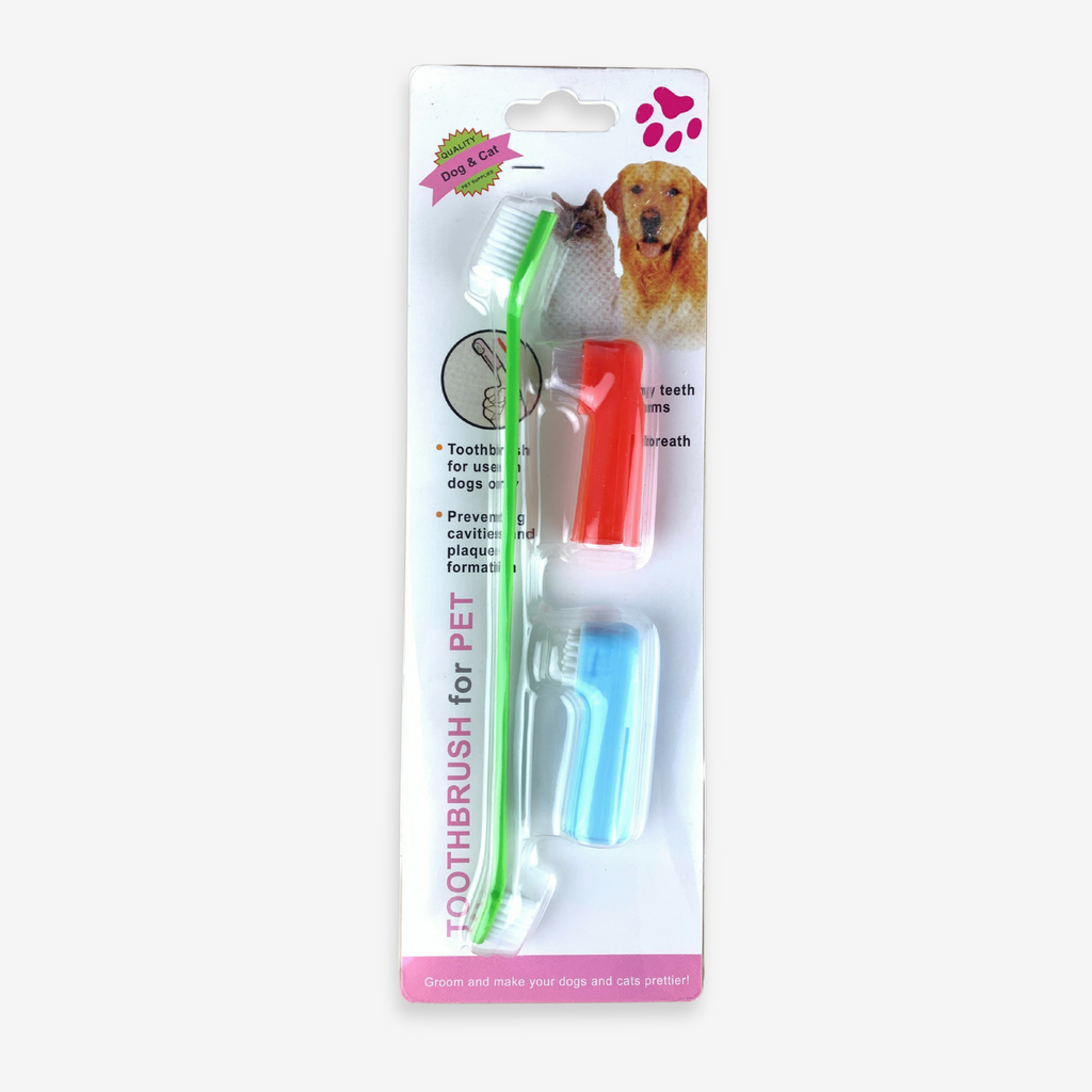 🐶🪥 Kit de Cepillos Dentales para Mascotas – 3 piezas