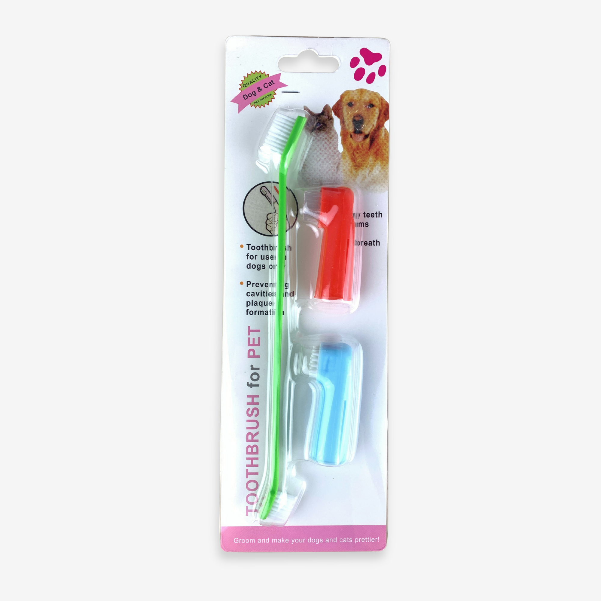 🐶🪥 Kit de Cepillos Dentales para Mascotas – 3 piezas